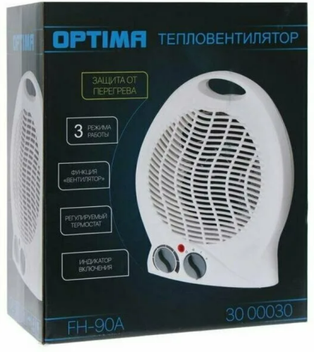 Тепловентилятор OPTIMA FH-90A (2000Вт,3реж,термостат,защита от перегрева) фото 2