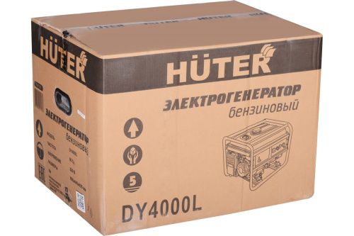 Генератор бенз. HUTER DY4000L (3/3,2кВт, 230В, бак 15л, 4-тактн, 68дБ, руч.стартер) + Масло 10W-40 фото 3