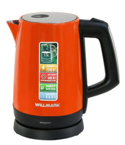 Чайник WILLMARK WEK-1758S 1.7л 2200Вт металл, мерная шкала фото 4