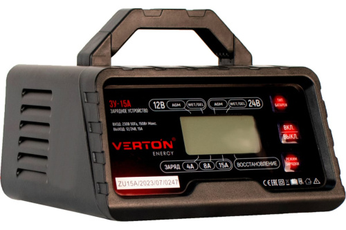 Устройство зарядное VERTON Energy 3У-15А (12/24В, 2/6/10А, 2,2-200Ач, LCD) фото 10