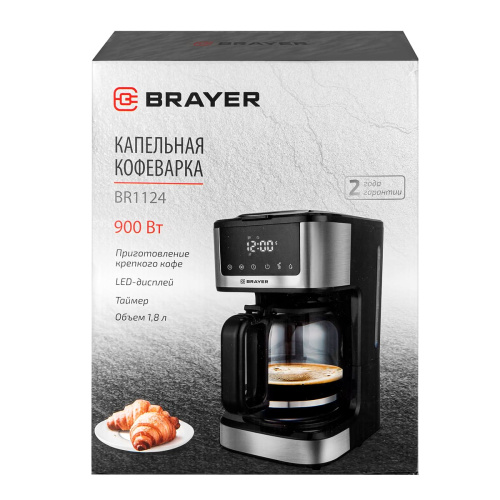 Кофеварка BRAYER BR-1124 (900Вт, 1,8л) фото 2