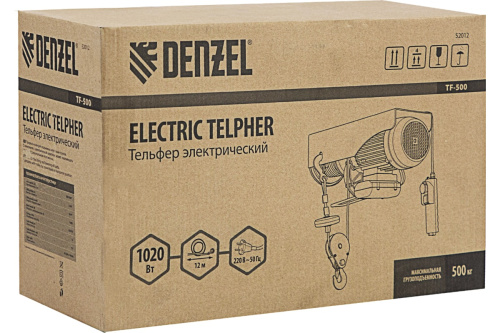 Тельфер электрический Denzel TF-500 0,5т 1020Вт, 12м 10м/мин фото 10