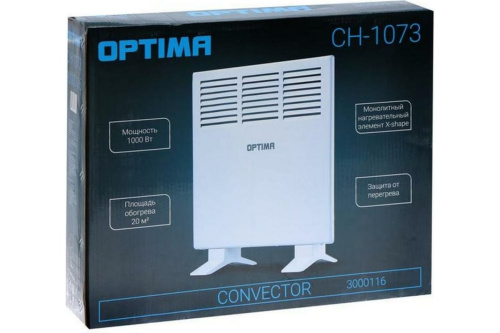 Конвектор OPTIMA CH-1073 (1000Вт,контроль температуры,крепл.на стену) фото 2