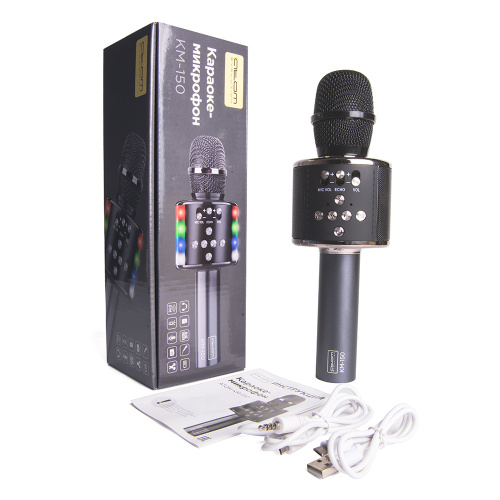 Микрофон Atom KM-150 5Вт, АКБ 1200мА/ч, BT (до10м), USB (караоке) фото 4