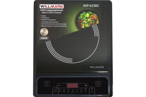 Электроплита индукц WILLMARK WIP-625BC 1конф. 2000Вт, 7режимов фото 2
