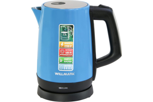 Чайник WILLMARK WEK-1758S 1.7л 2200Вт металл, мерная шкала