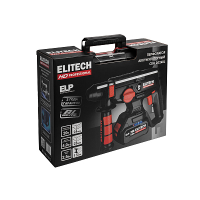 Перфоратор Elitech CRH 2024BL (20В, 1*4Ач, 2,3Дж,3 реж.бесщ.) фото 13 Перфоратор Elitech CRH 2024BL (20В, 1*4Ач, 2,3Дж,3 реж.бесщ.) фото 13