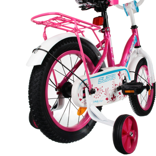 Велосипед 18" Slider добав. колеса детский роз/белый фото 10
