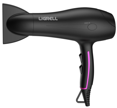 Фен LIGRELL LHD-8921 2200Вт 2скор., 3 темп.реж., концентратор черный