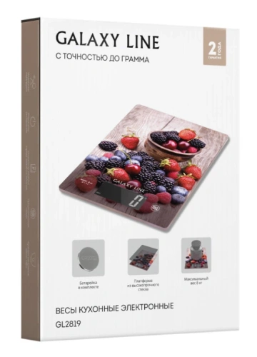 Весы кухон. GALAXY GL2819 электрон. 8кг. стекло фото 3
