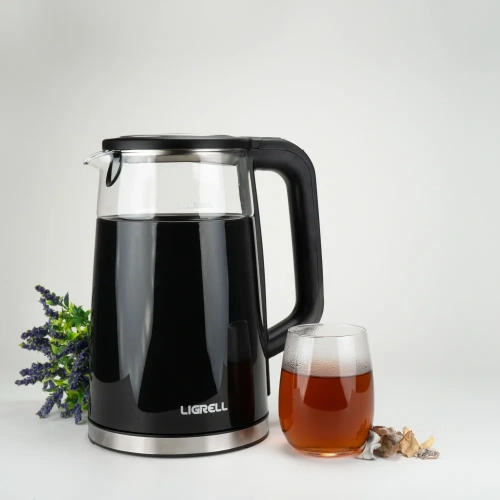 Чайник LIGRELL LEK-1786GE 1,7л 2200Вт LED стекло/пластик, двойн.стенка, черный фото 2