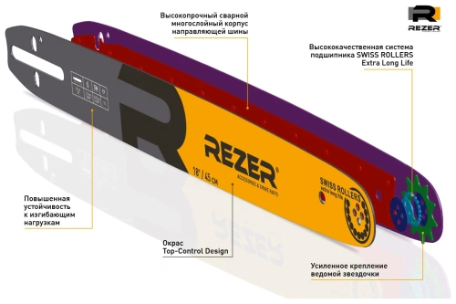 Шина Rezer сварн. 506L9М /361,440,660 20" 1,6 3/8-72зв фото 3