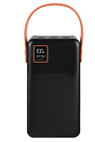 Аккумулятор мобильный (power bank) TFN Porta LCD PD, 60000 мАч, 2 USB, Type-C, microUSB, черный