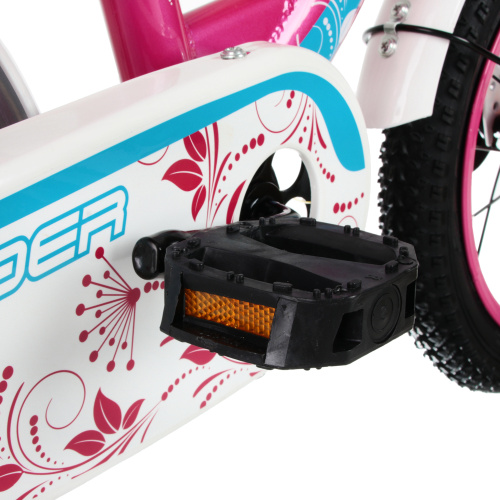 Велосипед 18" Slider добав. колеса детский роз/белый фото 7