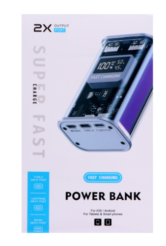 Аккумулятор мобильный (power bank) CRR-28, 10000 мАч, 2USB, 3А, дисплей, быстрая зарядка, серый фото 7