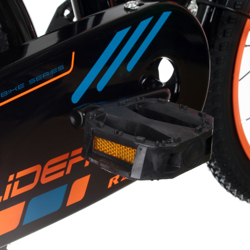 Велосипед 16" Slider добав. колеса детский черн/оранж. неон фото 7