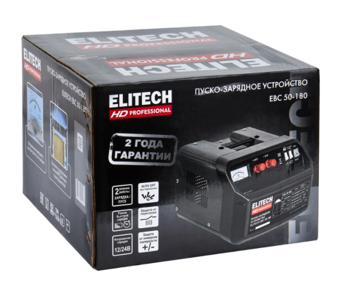 Устройство пуско-зарядное ELITECH EBC 50/180 (12/24В, 1,2/7Вт, 25/40А, 40-700Ач,пуск180А) фото 9