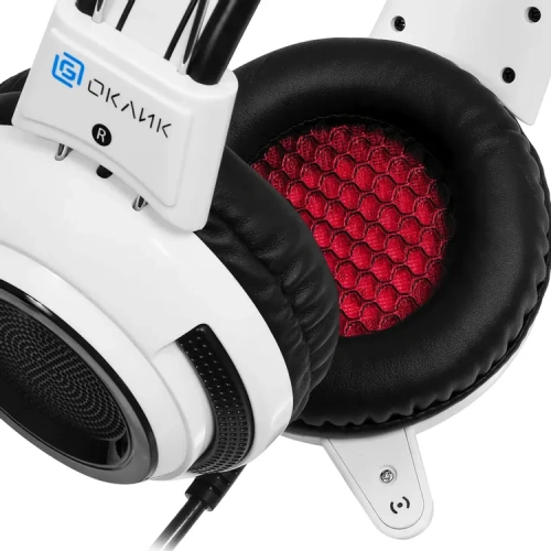Наушники игровые Oklick HS-G300 ARMAGEDDON 2.3м с микрофоном, мониторы оголовье, бело-черный фото 8