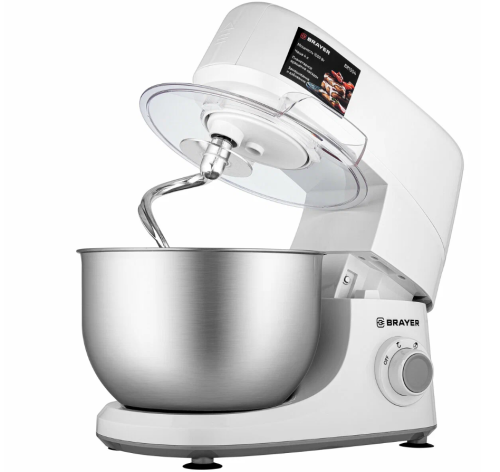 Миксер планетарный BRAYER BR-1504 (1000Вт, чаша 4л, 3 скор.3 насад.) фото 2