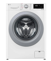 Машина стиральная LG F2V3HS4W 7кг 1200об/мин, пар, белая, люк серый