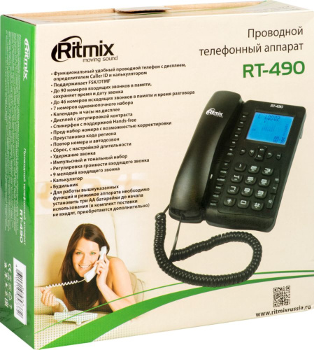 Телефон Ritmix RT-490 проводной с большим LCD фото 4