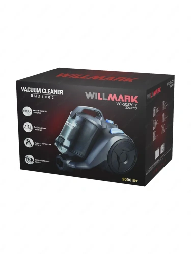 Пылесос WILLMARK VC-2057CY 2000/450Вт циклон.фильтр фото 2
