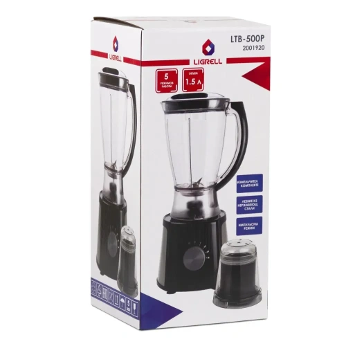 Блендер стац. LIGRELL LTB-500P (500Вт,4скор,имп.режим,1,5л стекл. кувшин,мерн.стакан 60мл) фото 9