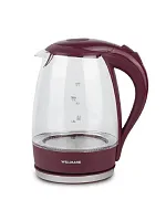 Чайник WILLMARK WEK-1708G 1,7л 2200Вт стекло, бордовый