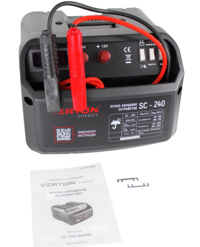 Устройство пуско-зарядное VERTON Energy SC-240 (12/24В, 20-500Ач,мах заряд 60/220А. 68кВт 3реж) фото 16