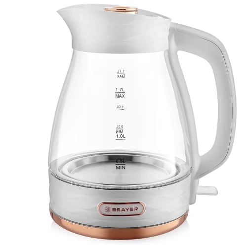 Чайник BRAYER BR-1029 2200Вт 1,7л стекло (автоотключ) фото 2 Чайник BRAYER BR-1029 2200Вт 1,7л стекло (автоотключ) фото 2