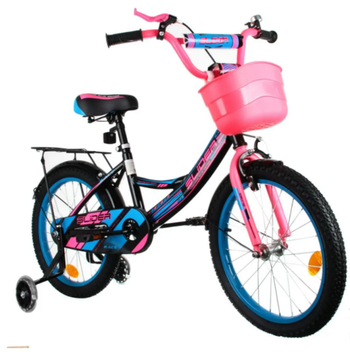 Велосипед 16" Slider Race добав. колеса,корзина, детский красн/синий фото 3
