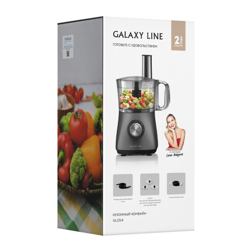 Комбайн GALAXY GL2314 1000Вт 2ск,чаша 1,2л, диски д/нарезки, шинковки,картофеля фри, нас д/теста фото 10