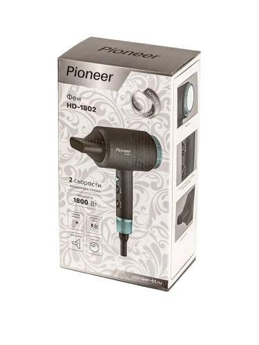 Фен Pioneer HD-1802 1400Вт, 2ск, 3реж,концентратор фото 6 Фен Pioneer HD-1802 1400Вт, 2ск, 3реж,концентратор фото 6