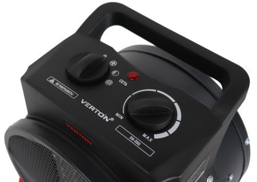 Пушка эл. 3/1,5кВт Verton Air EH 3C/SQ (220В, 330м.куб./ч, термостат, меткерам. круг. корп) фото 3