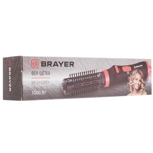 Фен-щетка BRAYER BR-3133 1000Вт 2скор. 40мм. самовращ, шнур 1,8м фото 8