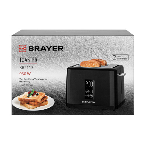Тостер BRAYER BR-2113 930Вт, 2ломтика,7реж.под. д/крошек.размораж. подогрев фото 8