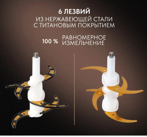 Измельчитель Pullman PL-320 1000Вт чаша 3л, 2 скорости, 6 ножей фото 6