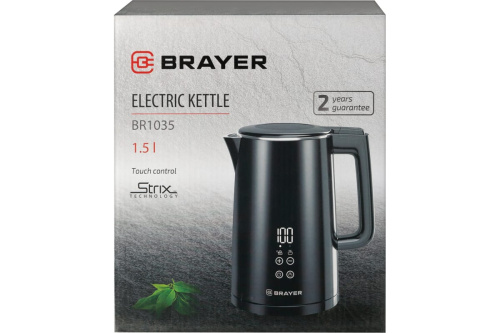 Чайник BRAYER BR1035 2200Вт 1,5л пластик, черный, LED (Cool Touch) фото 11