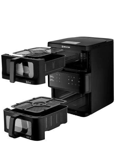 Аэрогриль BRAYER BR-2048 2500Вт, 10л, 10 реж. таймер,сенсор, 2 чаши фото 15