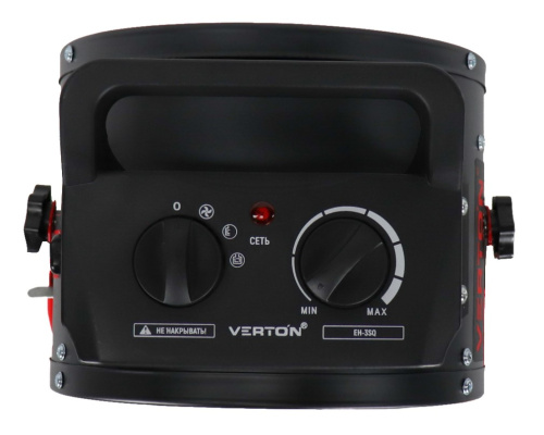 Пушка эл. 3/1,5кВт Verton Air EH 3C/SQ (220В, 330м.куб./ч, термостат, меткерам. круг. корп) фото 6