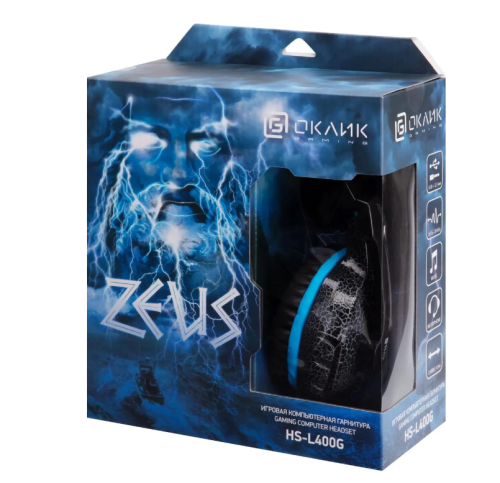 Наушники игровые Oklick HS-L400G ZEUS 1.8м с микрофоном, мониторы оголовье, черный фото 12 Наушники игровые Oklick HS-L400G ZEUS 1.8м с микрофоном, мониторы оголовье, черный фото 12