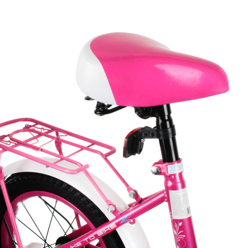 Велосипед 18" Slider добав. колеса детский роз/белый фото 4