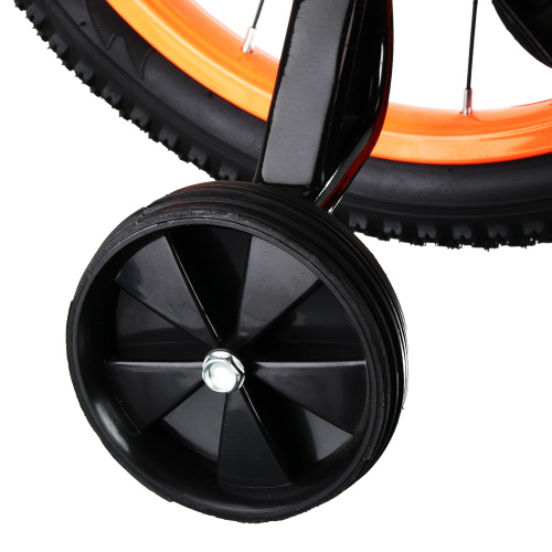 Велосипед 16" Slider добав. колеса детский черн/оранж. неон фото 9