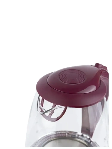 Чайник WILLMARK WEK-1708G 1,7л 2200Вт стекло, бордовый фото 4