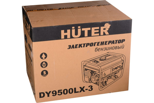 Генератор бенз. HUTER DY9500LX-3 (8кВт, 220В/380В, бак25л,4-тактн,од.цилиндр.двиг., руч/эл,старт) фото 12