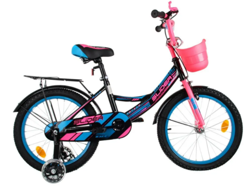 Велосипед 16" Slider Race добав. колеса,корзина, детский красн/синий фото 4