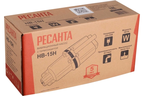 Насос вибрац Ресанта НВ-15H (300Вт, 15м, нижний забор, H-75м, 22л/мин) фото 9 Насос вибрац Ресанта НВ-15H (300Вт, 15м, нижний забор, H-75м, 22л/мин) фото 9