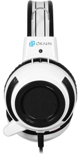 Наушники игровые Oklick HS-G300 ARMAGEDDON 2.3м с микрофоном, мониторы оголовье, бело-черный фото 6