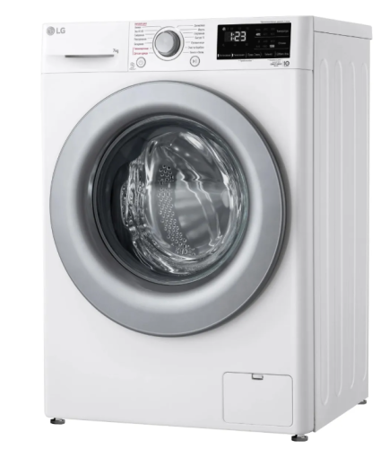 Машина стиральная LG F2V3HS4W 7кг 1200об/мин, пар, белая, люк серый фото 3