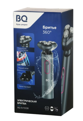 Бритва BQ SV1008 аккум/сеть, 3 головки, сух./влаж бритье фото 8